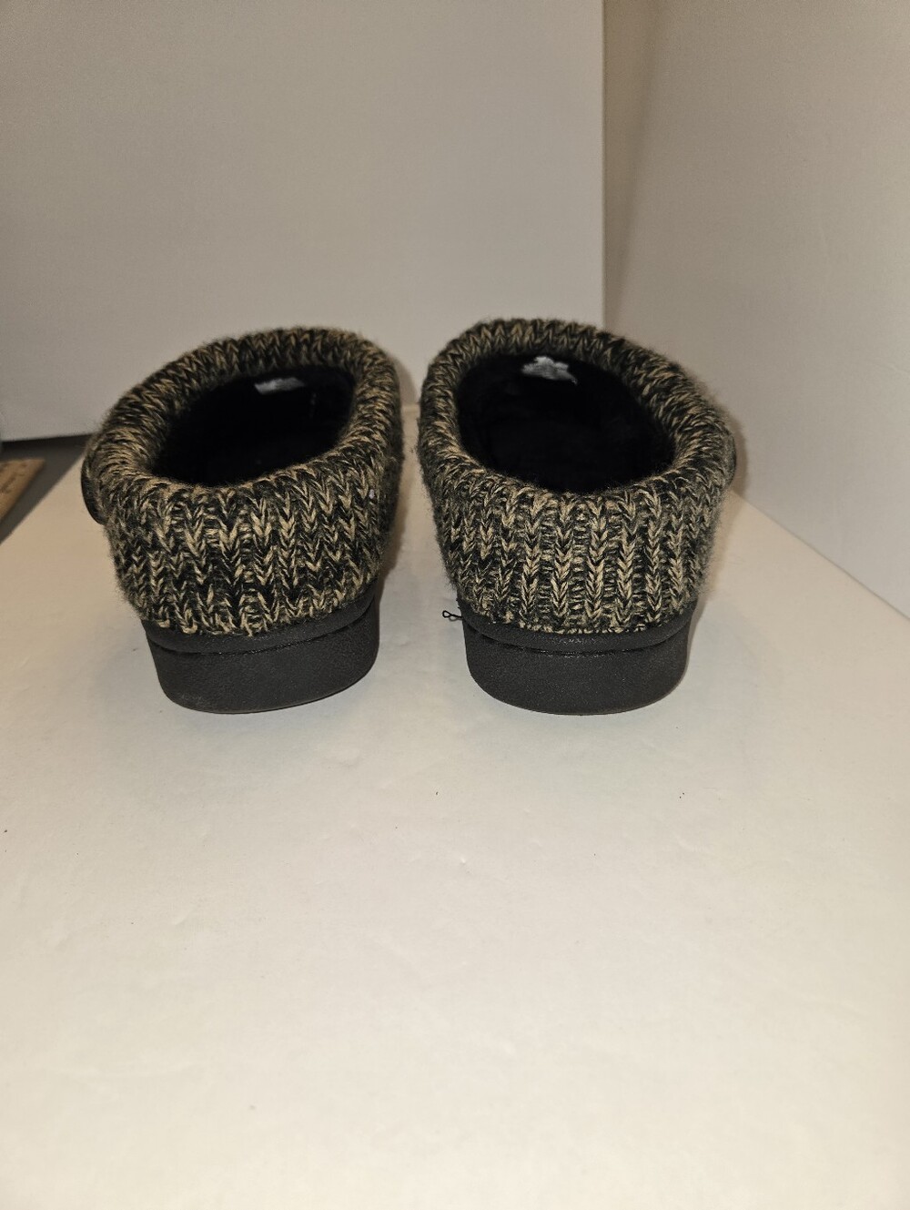 Clarks Women's 7 Black Suede Slip-On Clog with Marled Knit Cuff - Picture 6 of 12